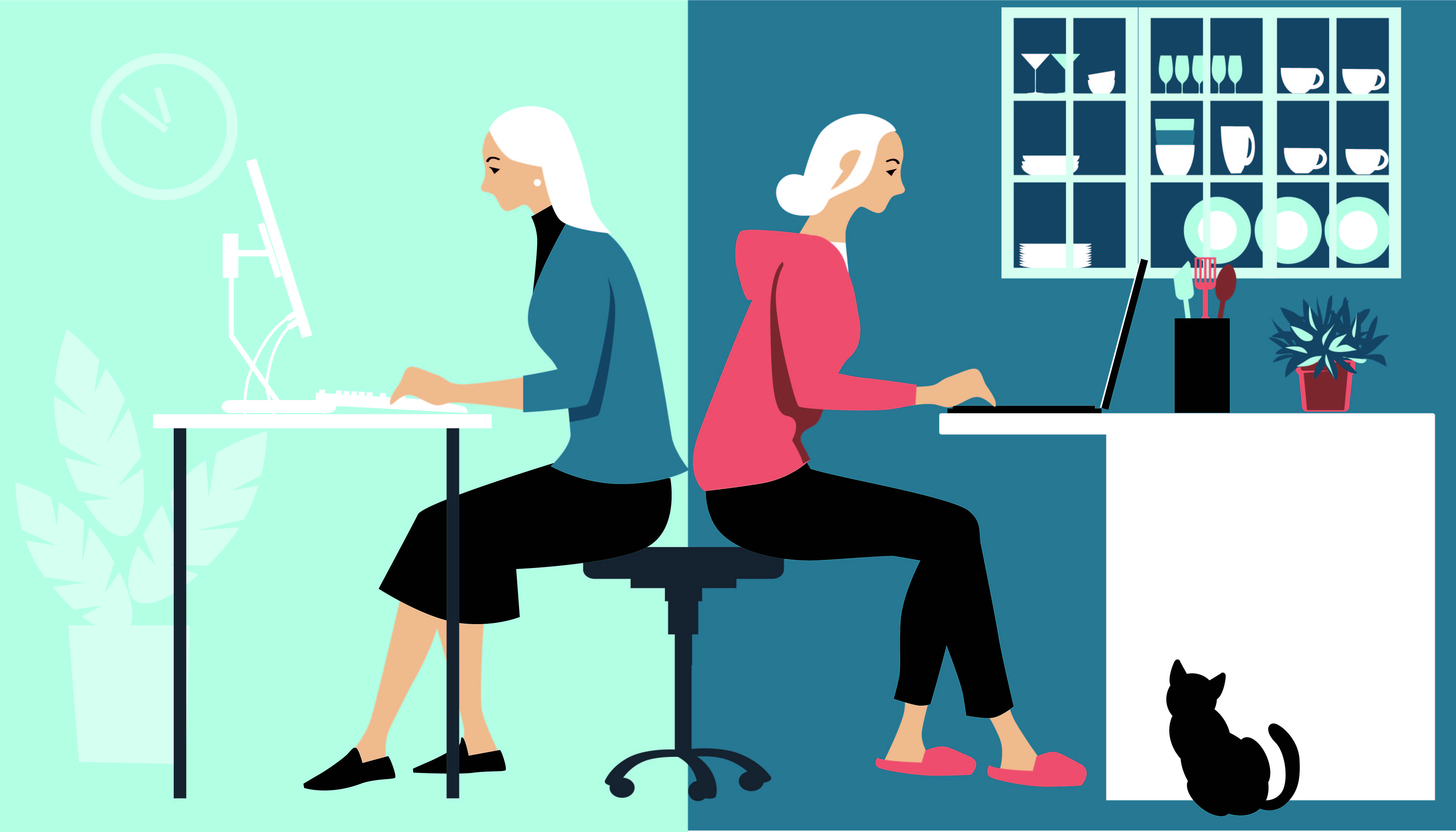 work-at-home in-house hybrid call center